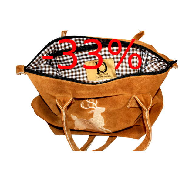 Dirndltasche in hellen Braun mit Hirsch