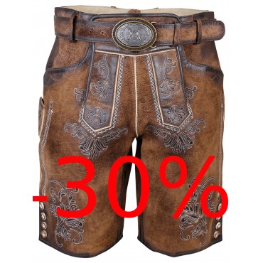 Lederhose Brauner Hirsch mit Gürtel