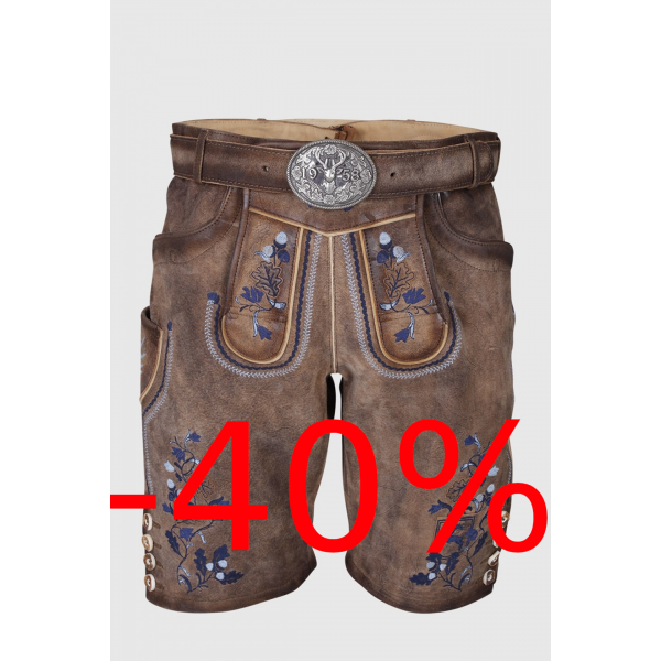 Lederhose Azzuro mit Gürtel