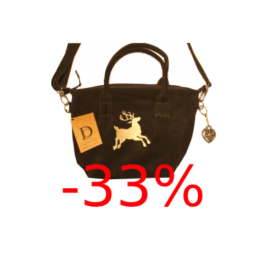 Dirndltasche Schwarz mit Hirsch