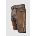 Lederhose Brauner Hirsch mit Gürtel