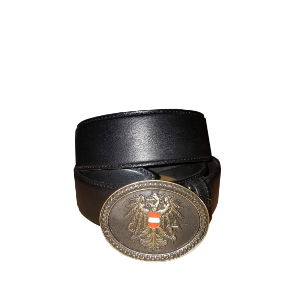Ledergürtel Österreich in Schwarz