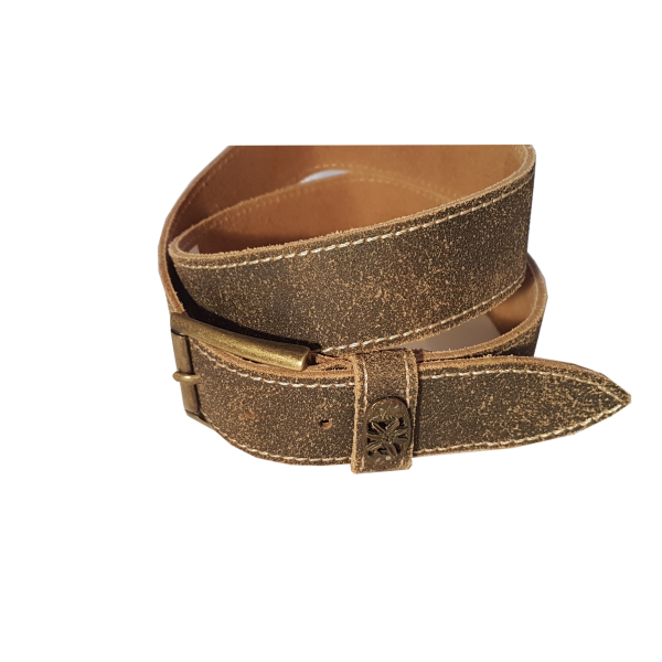Ledergürtel Rustico Braun mit Edelweiss