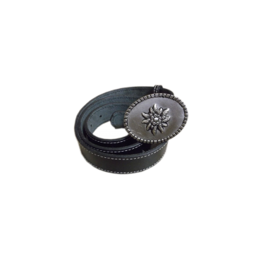 Ledergürtel mit Edelweissgürtelschnalle matt