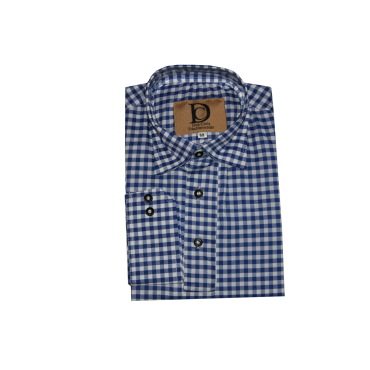 Trachtenhemd Blau kariert 